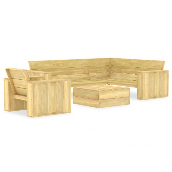 3 pcs conjunto móveis jardim madeira de pinho impregnada D