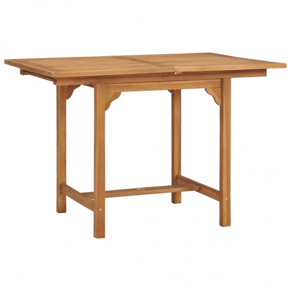 Mesa de jardín extensible madera teca maciza (110-160)x80x75cm M 4