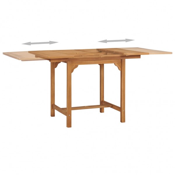 Mesa de jardín extensible madera teca maciza (110-160)x80x75cm M 5