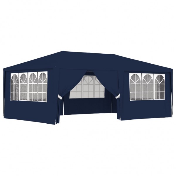 Tenda festas profissional c/ paredes laterais 4x6m 90g/m² azul M 5