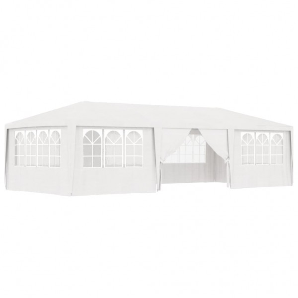 Carpa profesional para fiestas con paredes blanco 90 g/m² 4x9 m M 5