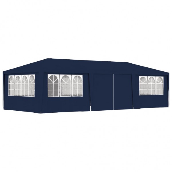Carpa profesional para fiestas con paredes azul 90 g/m² 4x9 m D