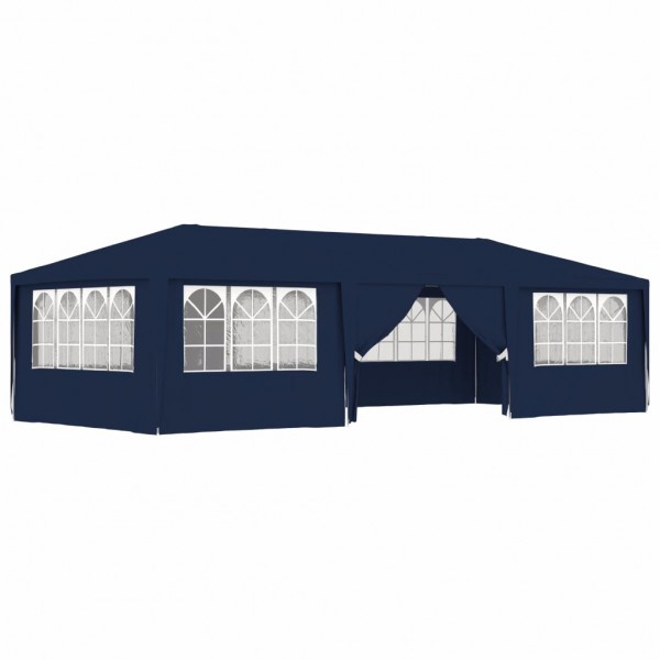 Tenda festas profissional c/ paredes laterais 4x9m 90g/m² azul M 5