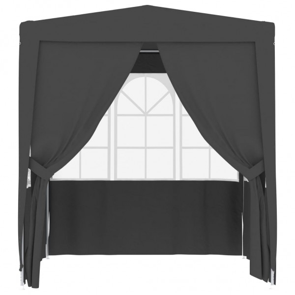 Carpa profesional para fiestas con paredes gris 90 g/m² 2x2 m M 5