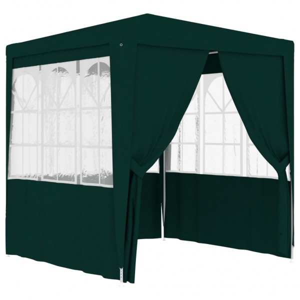 Tenda festas profissional c/ paredes laterais 2x2m 90g/m² verde M 4