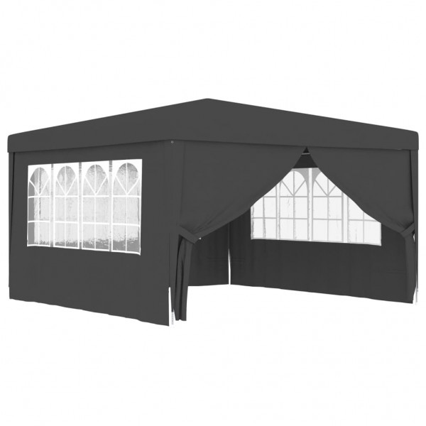 Carpa profesional para fiestas con paredes gris 90 g/m² 4x4 m M 5