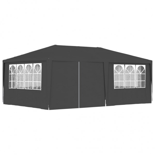 Carpa profesional para fiestas con paredes gris 90 g/m² 4x6 m D