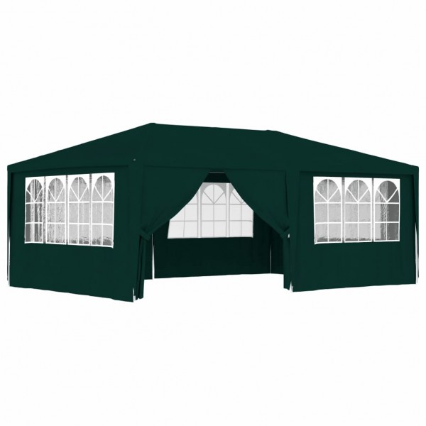 Tenda festas profissional c/ paredes laterais 4x6m 90g/m² verde M 5