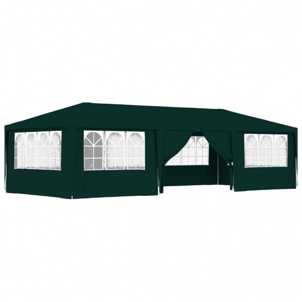 Tenda festas profissional c/ paredes laterais 4x9m 90g/m² verde M 5