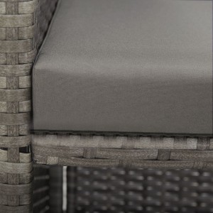 13 pcs conjunto jantar exterior c/ almofadões vime PE antracite H