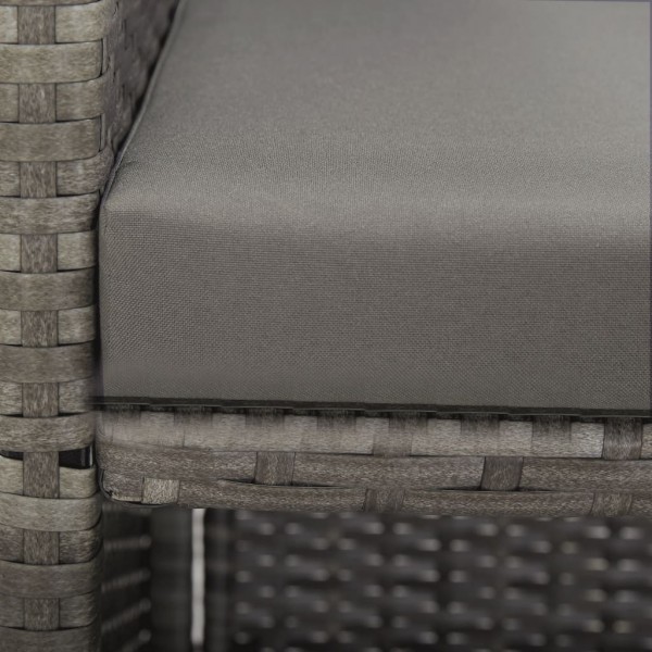 Set comedor de jardín 13 piezas y cojines ratán sintético gris M 2