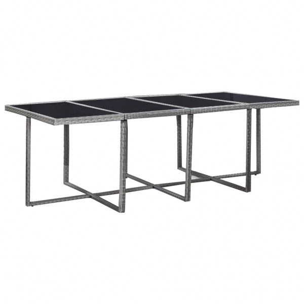Set comedor de jardín 13 piezas y cojines ratán sintético gris M 3