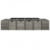 Set comedor de jardín 13 piezas y cojines ratán sintético gris 4