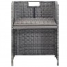 Set comedor de jardín 13 piezas y cojines ratán sintético gris 5