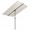 Sombrilla de jardín con palo de aluminio blanco arena 180x110cm 1