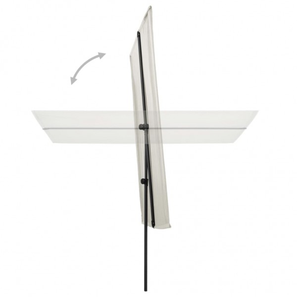 Sombrilla de jardín con palo de aluminio blanco arena 180x110cm M 5