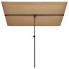 Sombrilla de jardín con palo de aluminio gris taupe 180x110 cm 3