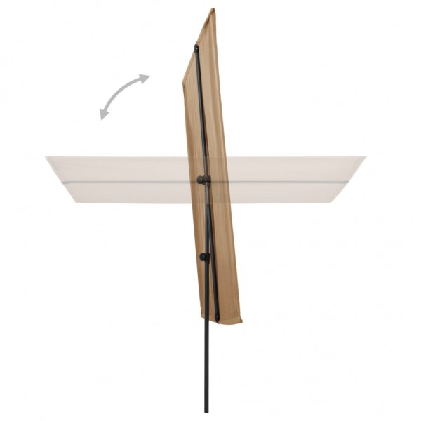 Guarda-sol jardim c/ poste alumínio 180x110cm cinza-acastanhado M 5