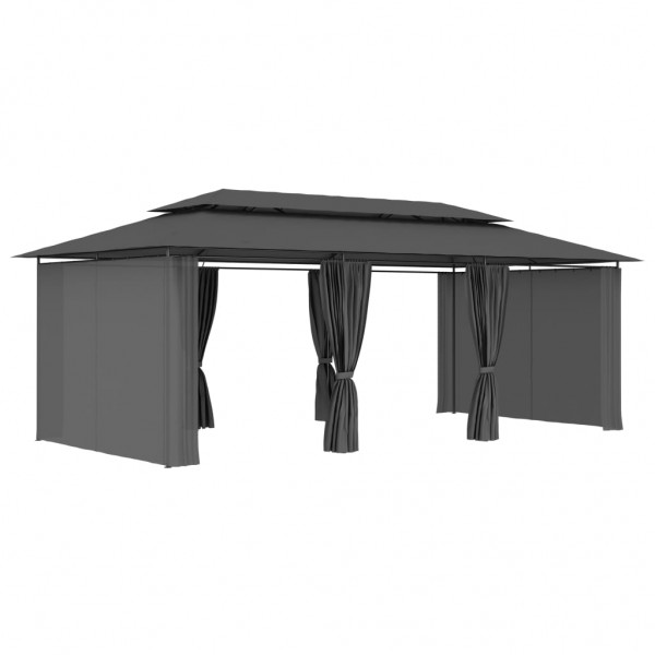 Gazebo com cortinas 600x298x270 cm antracite M 4