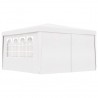 Tenda festas profissional + paredes laterais 4x4m 90g/m² branco 1