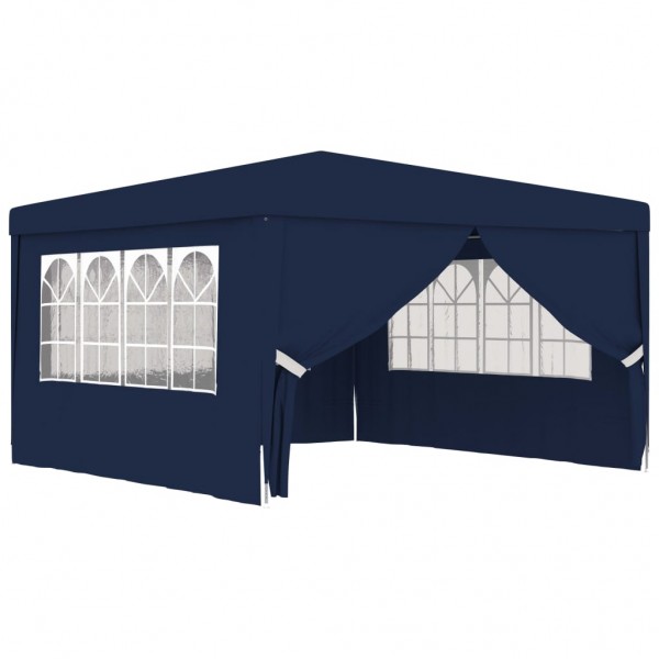 Carpa profesional para fiestas con paredes azul 90 g/m² 4x4 m D