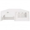 Tenda festas profissional + paredes laterais 4x6m 90g/m² branco 5