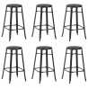 Taburetes de cocina 6 unidades acero negro 1