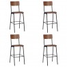 Taburetes de cocina 4 unidades madera contrachapada y acero 1