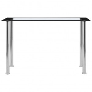 Mesa de comedor vidrio templado negro transparente 120x60x75 cm H