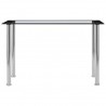 Mesa de comedor vidrio templado negro transparente 120x60x75 cm 2