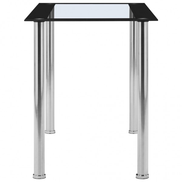 Mesa de jantar 120x60x75cm vidro temperado preto e transparente M 3
