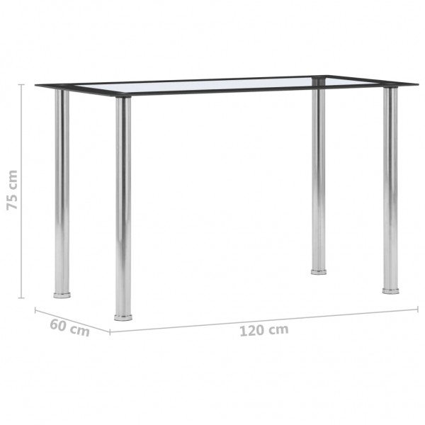 Mesa de comedor vidrio templado negro transparente 120x60x75 cm M 5