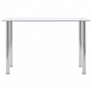 Mesa de comedor vidrio templado transparente 120x60x75 cm H
