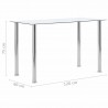Mesa de comedor vidrio templado transparente 120x60x75 cm 5