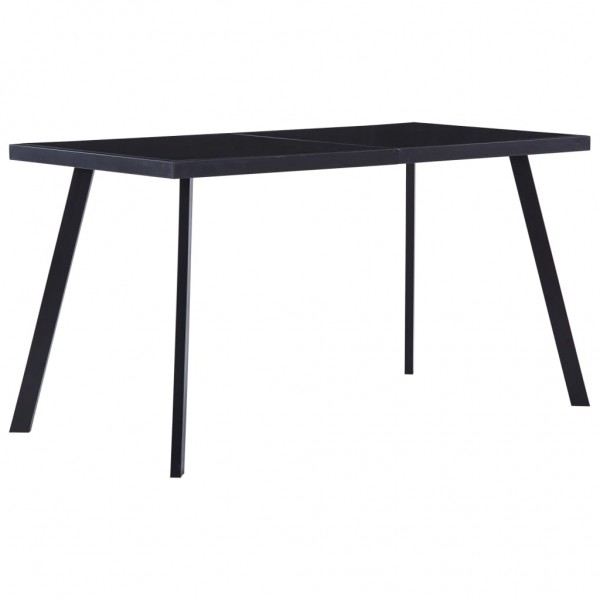 Mesa de comedor de vidrio templado negro 140x70x75 cm D