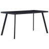 Mesa de comedor de vidrio templado negro 140x70x75 cm 1