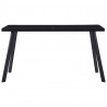 Mesa de comedor de vidrio templado negro 140x70x75 cm 2