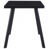 Mesa de comedor de vidrio templado negro 140x70x75 cm 3