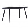 Mesa de comedor de vidrio templado negro 140x70x75 cm 5