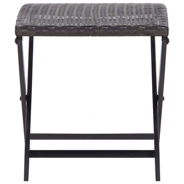 Taburete plegable de ratán sintético marrón M 2