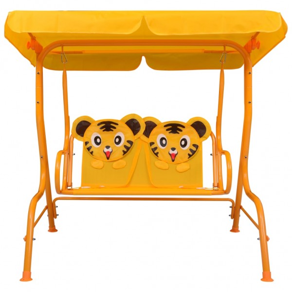 Banco balancín para niños tela amarillo 115x75x110 cm M 2