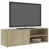 Mueble de TV madera contrachapada color roble 120x34x37 cm 3