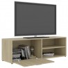 Mueble de TV madera contrachapada color roble 120x34x37 cm 5