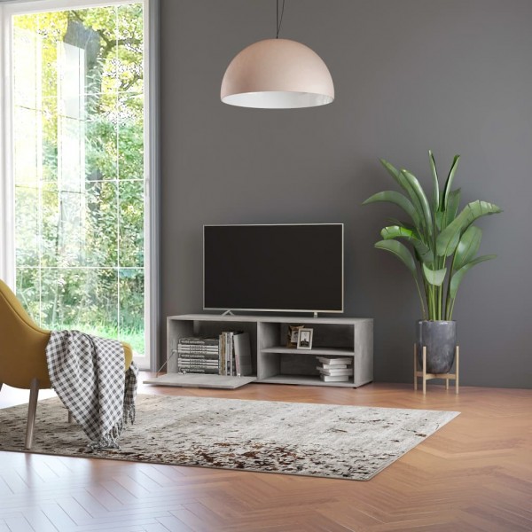 Mueble de TV madera contrachapada gris hormigón 120x34x37 cm M 4