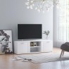 Mueble de TV madera contrachapada blanco 120x34x37 cm 1