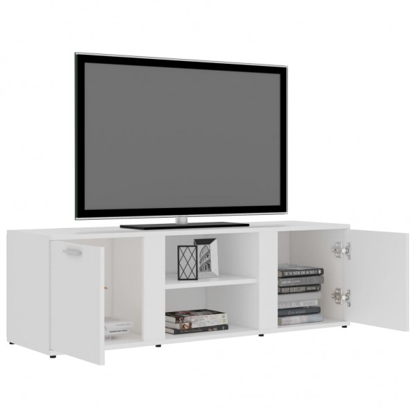 Mueble de TV madera contrachapada blanco 120x34x37 cm M 5