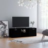 Mueble de TV madera contrachapada negra 120x34x37 cm 1
