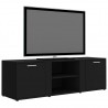 Mueble de TV madera contrachapada negra 120x34x37 cm 3