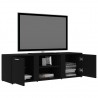 Mueble de TV madera contrachapada negra 120x34x37 cm 5
