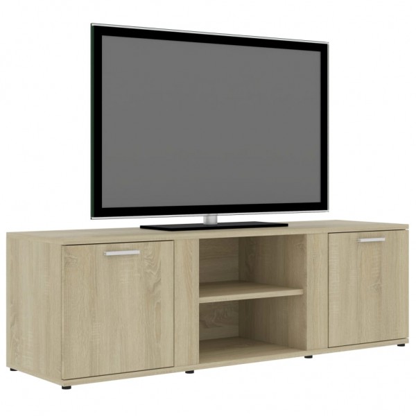 Mueble de TV madera contrachapada color roble 120x34x37 cm M 3